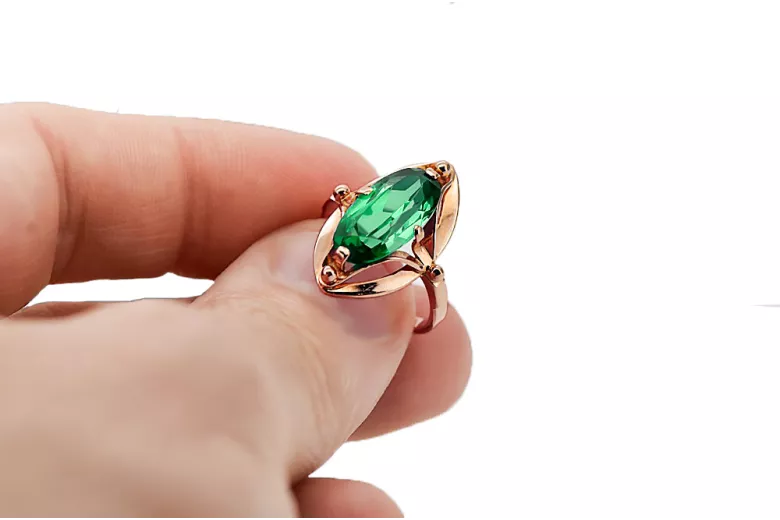 Ring Emerald Original Vintage 14K Rose Gold Vintage vrc047r